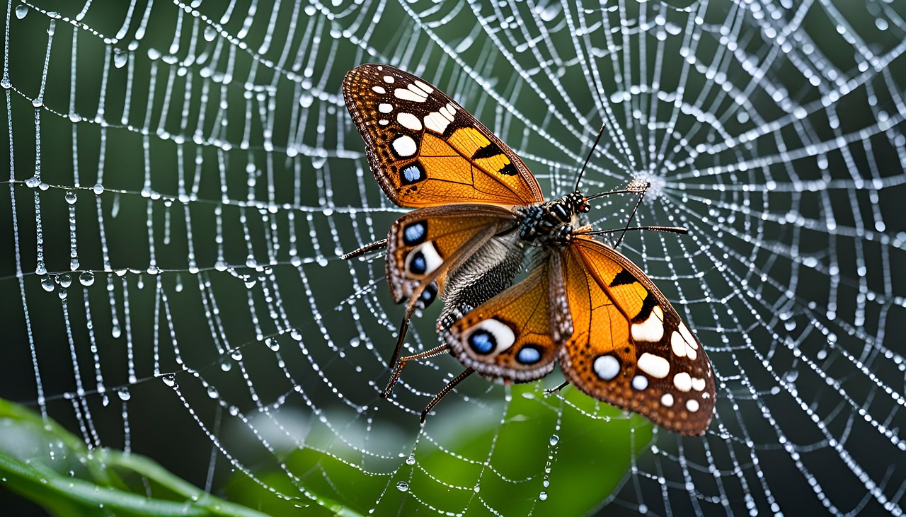 ai generated, butterfly, spiderweb